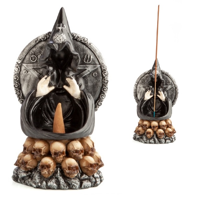 Hooded Death & Altar of Skulls Backflow Cone & Incense Burner